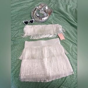 NEW Western Fringe Outfit SHEIN Showgirl Dance Cowgirl CUTE & SEXY!!! size large